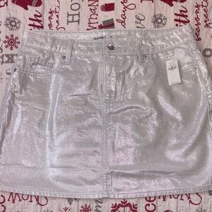 Old Navy Shimmering Silver Mini Skirt